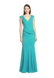 Black Halo 'Wren' Crepe Peplum Gown