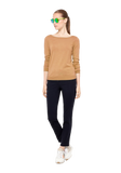 Contrast Back Zip Wool Knit Sweater