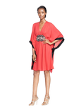 Jewel Detail Silk Georgette Caftan