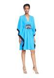 Jewel Detail Silk Georgette Caftan